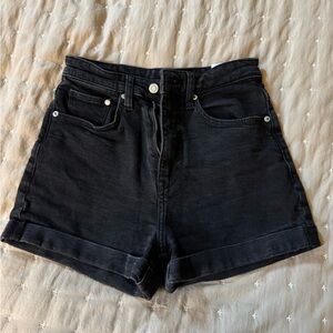 H&M Black high waisted Jean Shorts for Women